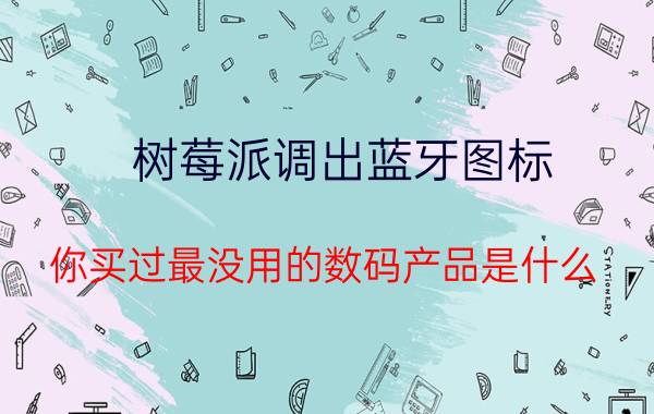 树莓派调出蓝牙图标 你买过最没用的数码产品是什么？